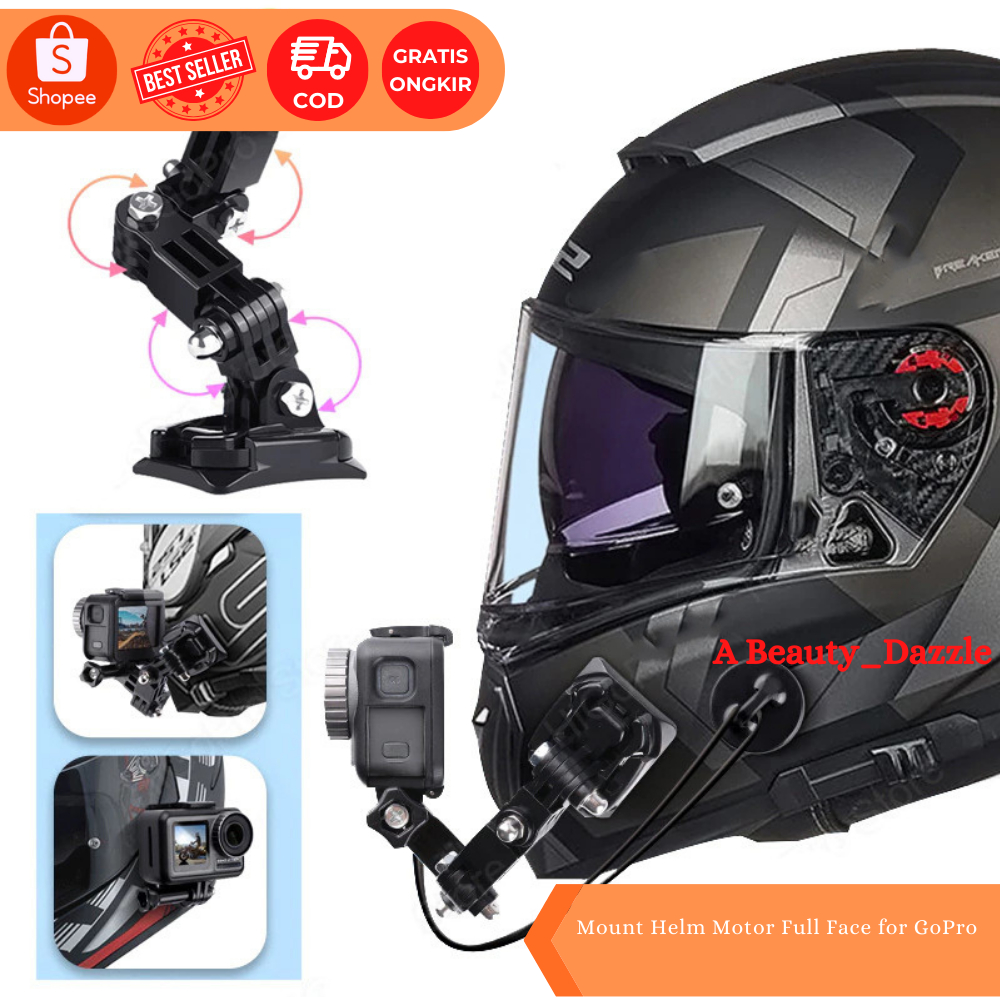 Mount Helm Motor Full Face for GoPro Dudukan Kamera Aksi
