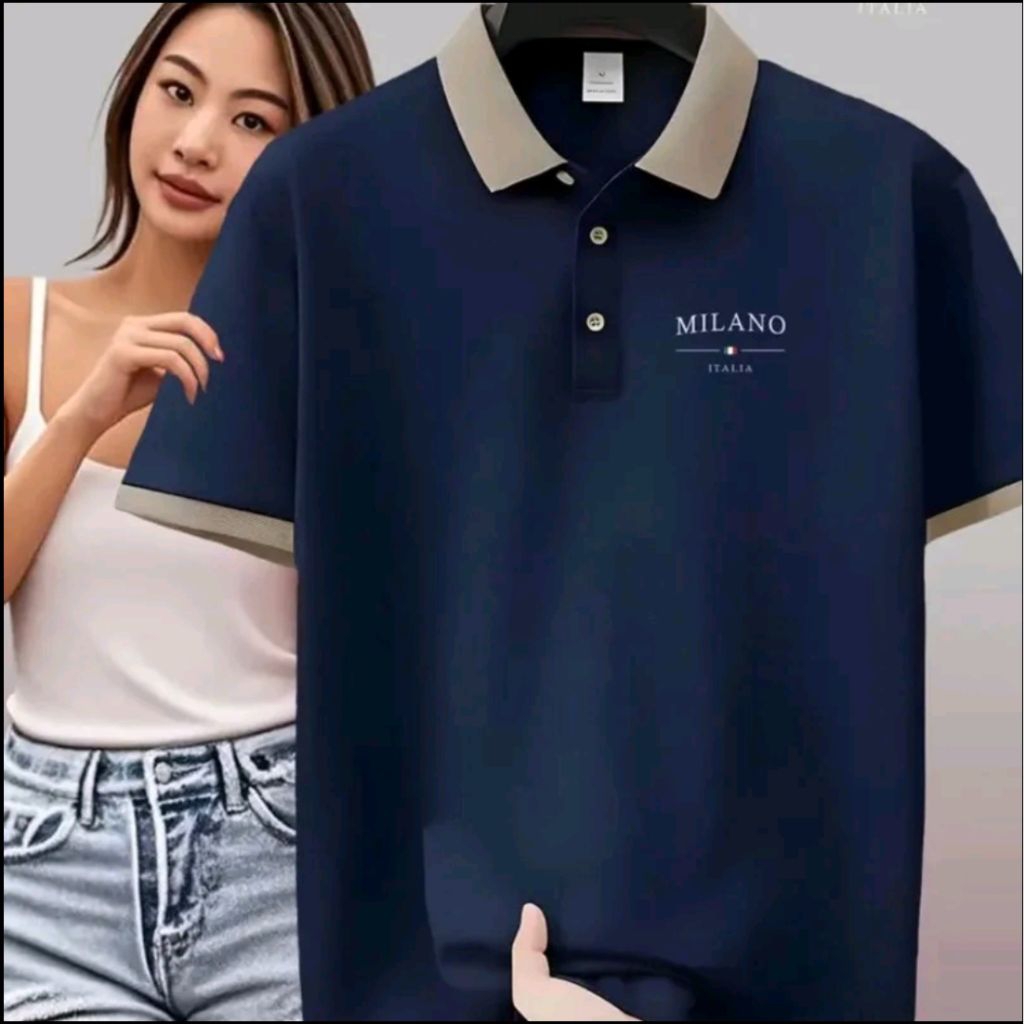 Kaos Polo Sablon Grafis MILA NO Big Size (S-6XL) Polo Shirt Dewasa Ukuran Jumbo Kaos Kerah Pria Wani