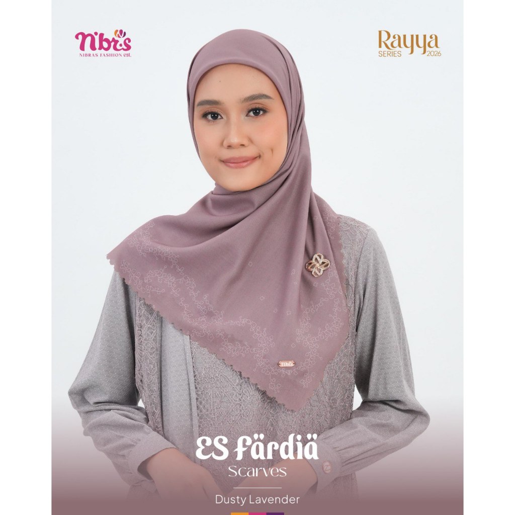 [Sarimbit 2026] ES Fardia Scarves Hijab Motif All Size by Nibras