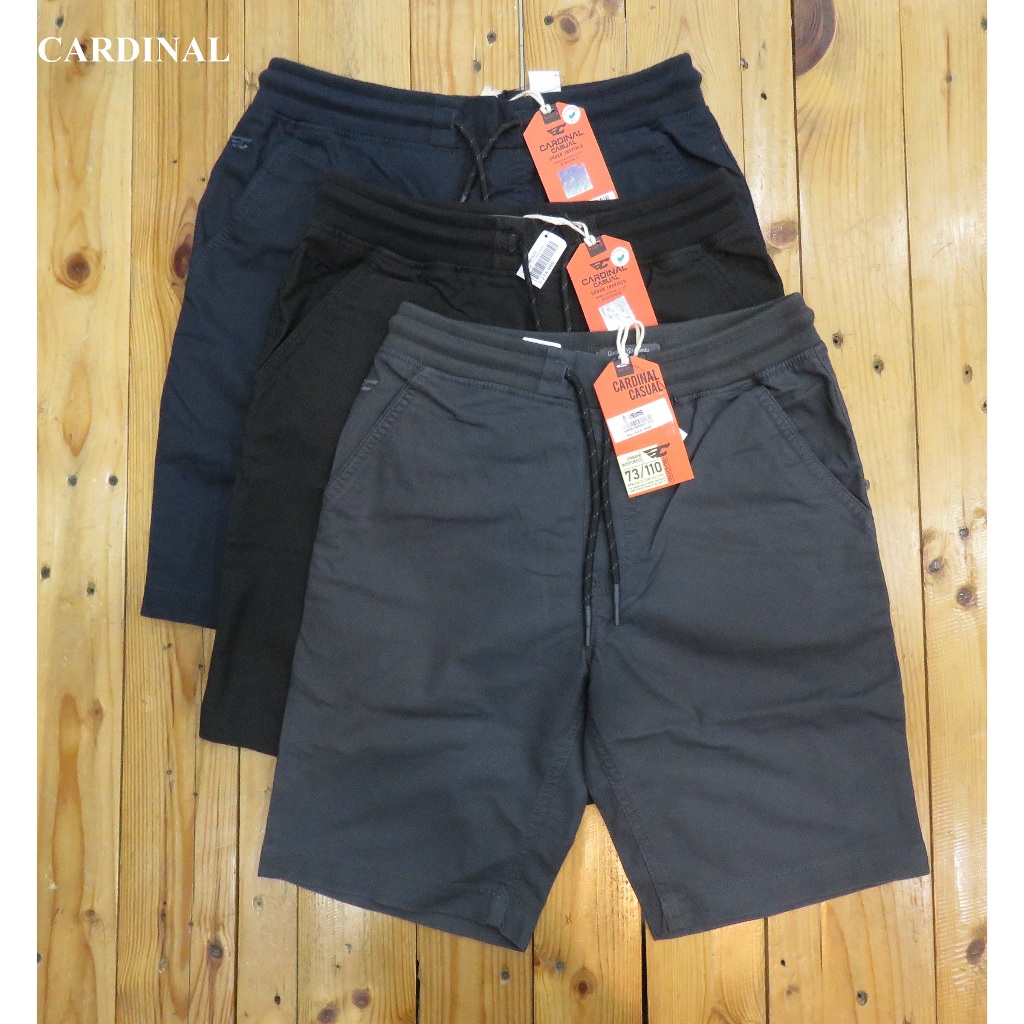 CELANA  CHINOS/KATUN  PENDEK PINGGANG KARET PRIA SLIM FIT BRAND ORI MEREK CARDINAL  ART : PRICE Rp.3