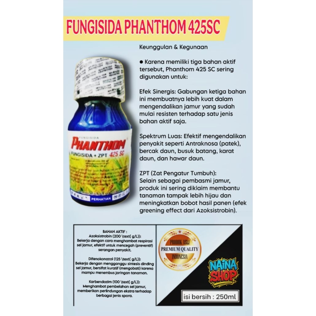 FUNGISIDA PHANTHOM 425SC / 250ML/FUNGISIDA + ZPT