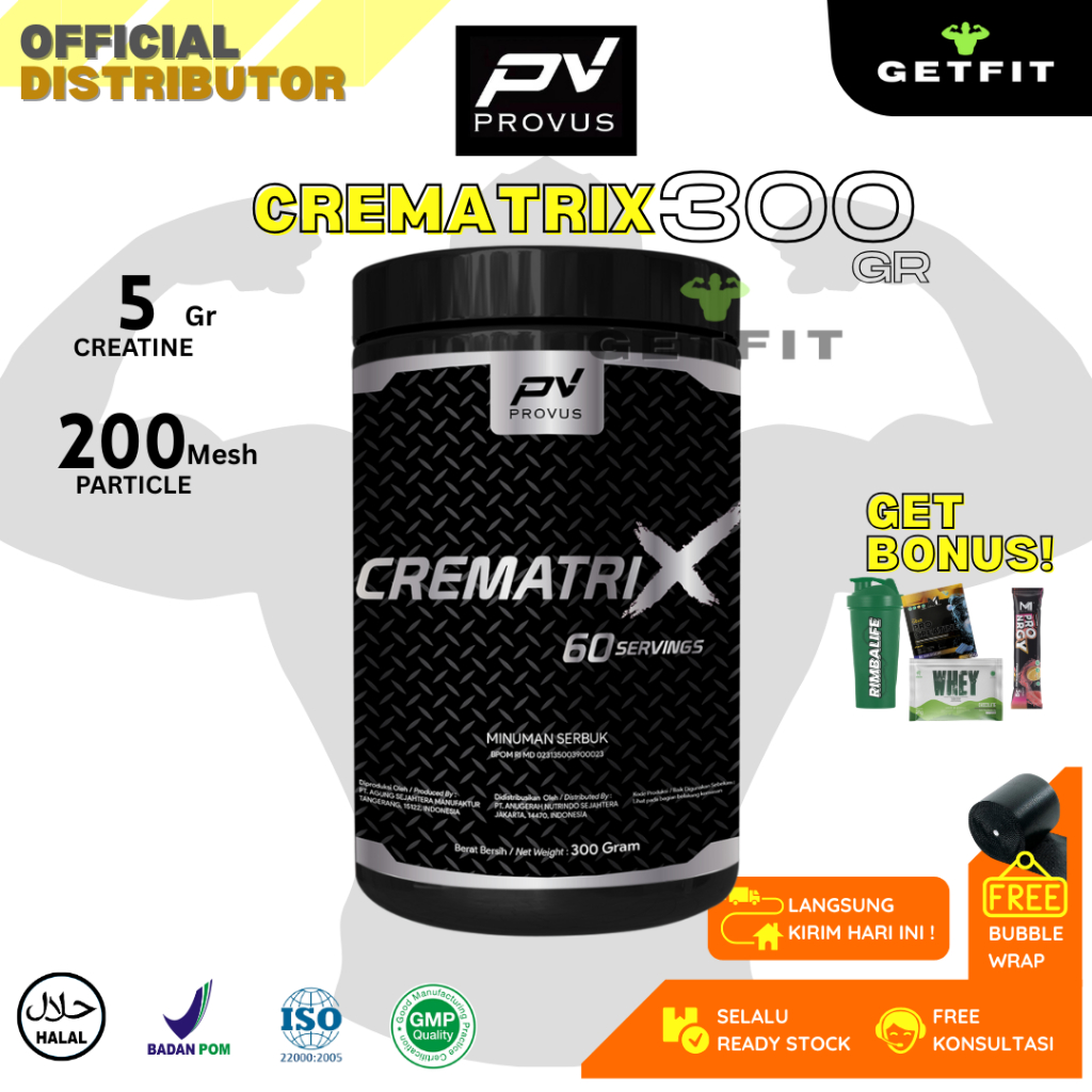 Provus Creatine Matrix 300 gram 60 serving Creatin Monohydrate Kreatin Suplemen Gym Fitness