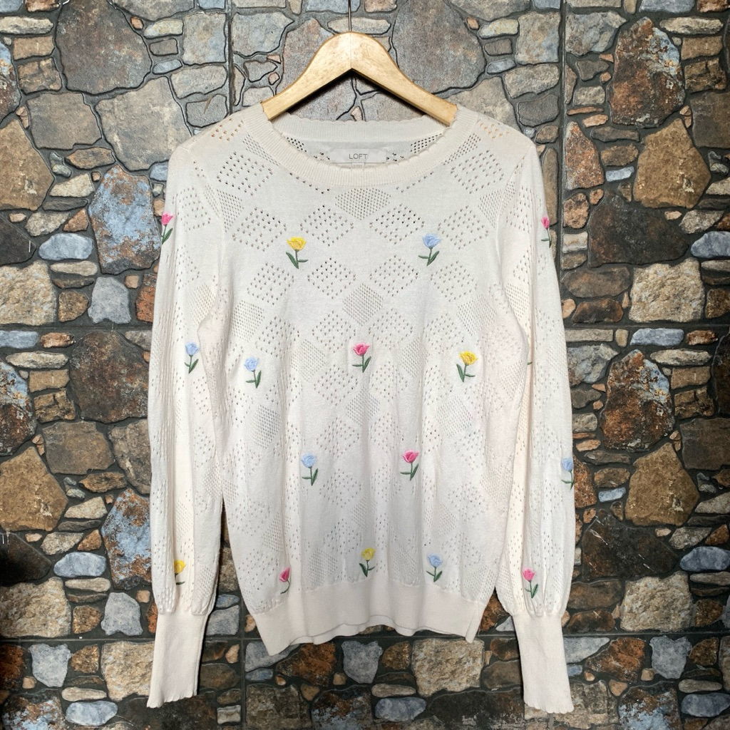 Sweater Bordir | Rajut | Sweater Rajut | Sweater Jaring | Baju Rajut Jaring