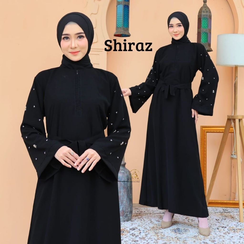 Gallery Abaya Shiraz Gamis Syari Hitam Jetblack Bordir Turkey Muslimah Cantik Turki Lebaran Umroh Me