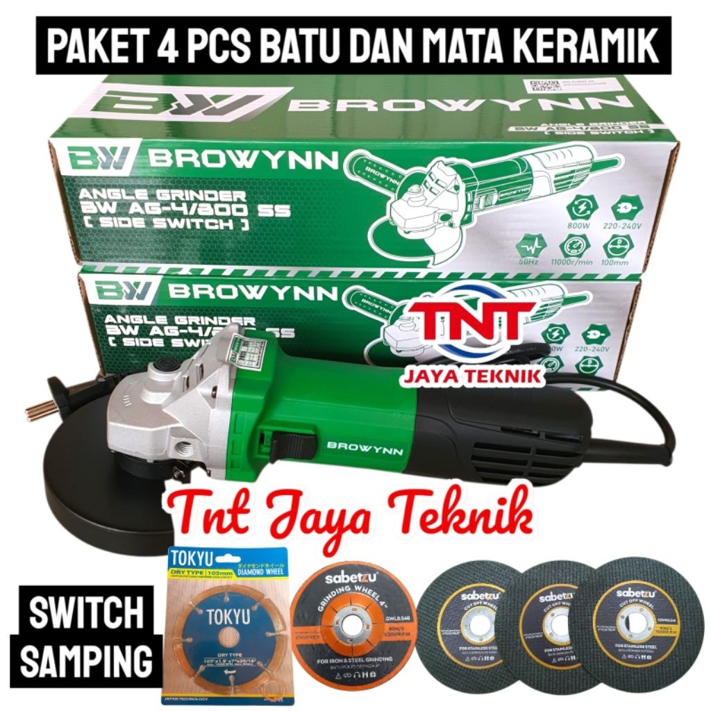 BROWYNN BW AG-4/800 SS MESIN GERINDA TANGAN BROWYNN BW AG4 800 SS / GERINDA TANGAN BROWYNN BW AG4-80