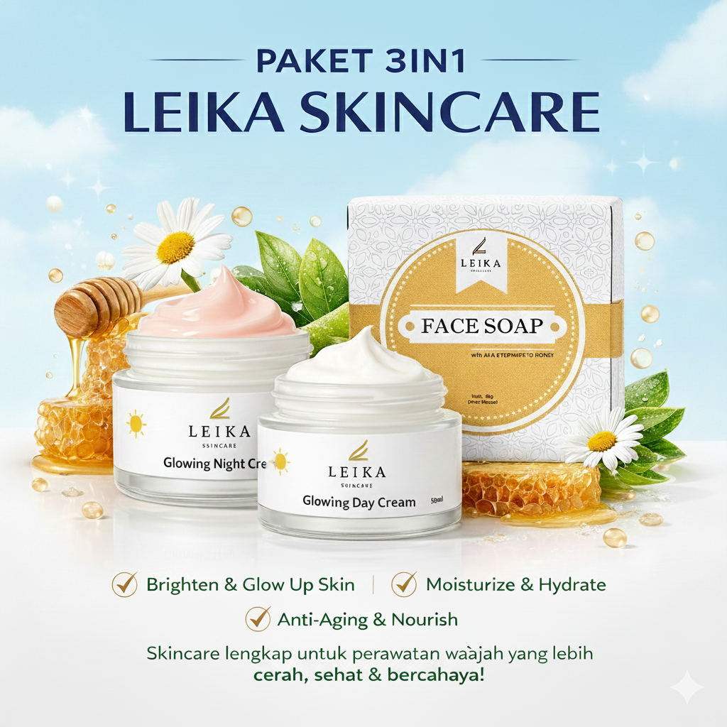 Paket 3 in 1 Leika Skincare - Obat Flek Hitam Membandel Cream Flek Hitam BPOM Penghilang Flek Hitam