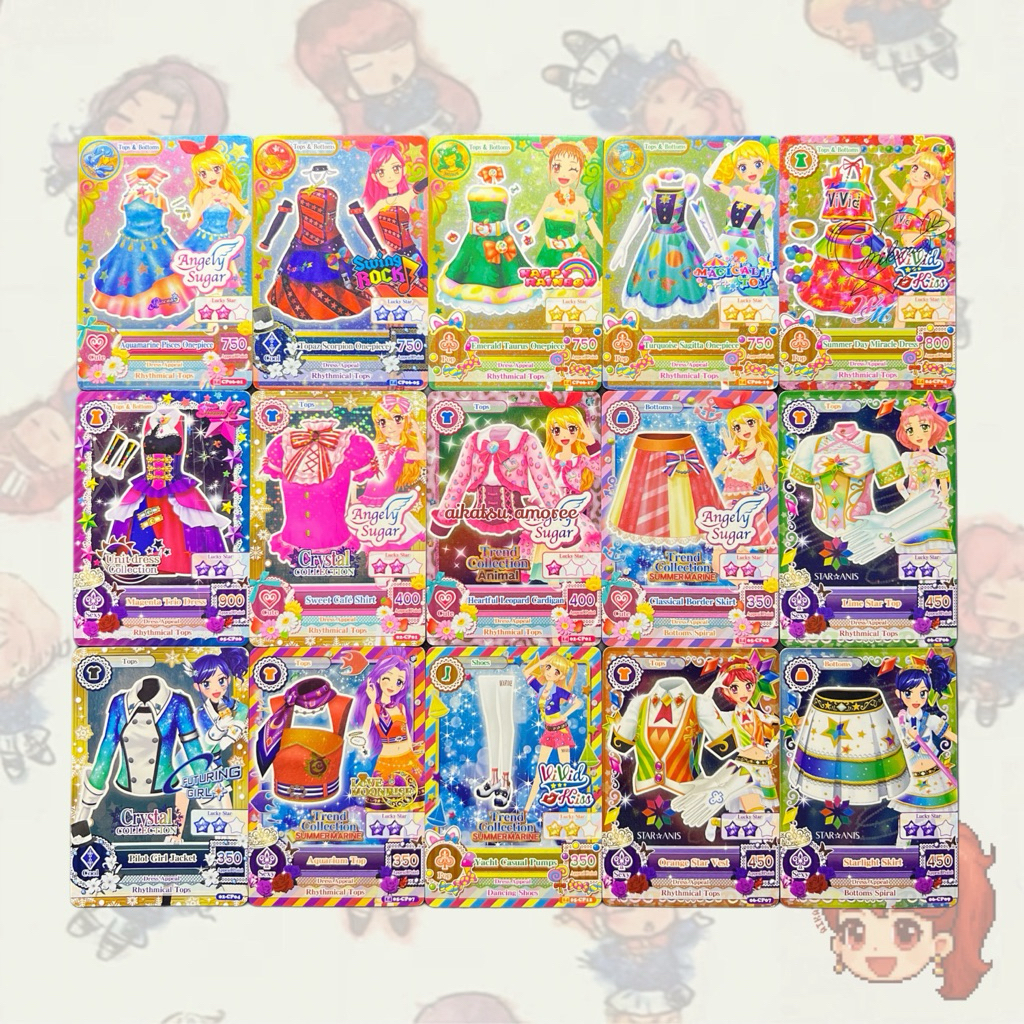 Aikatsu CP Cards Satuan Ichigo Aoi Yurika Otome Sora Mizuki Seira Kii Sakura