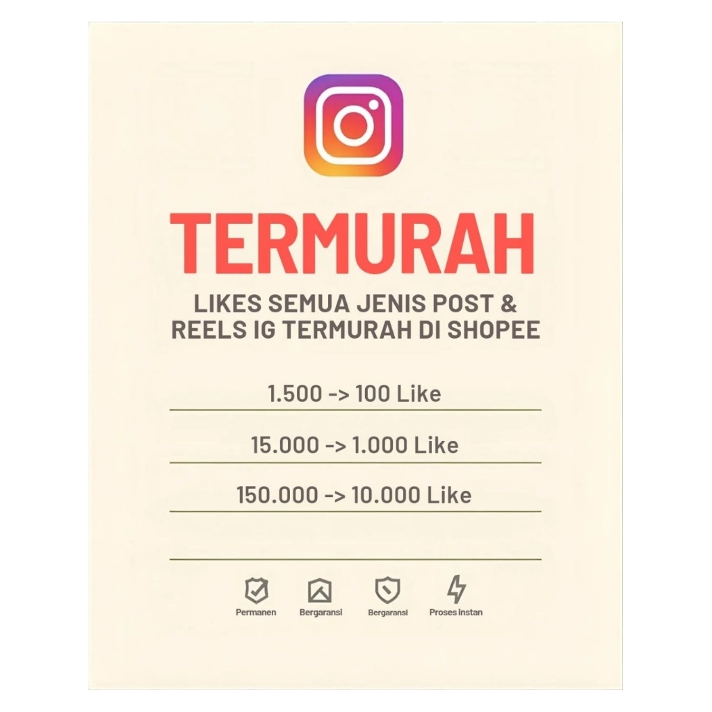 LIKES SEMUA JENIS POST & REELS IG, permanen bergaransi