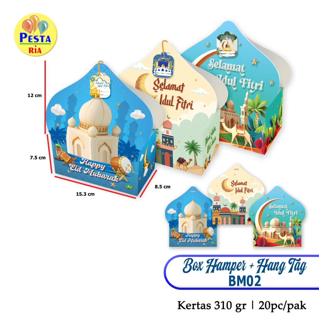 Murah (1Pcs) Box hampers Cookies + hang tag lebaran BM02 GROSIR UK 15,3x8,5cm tebal 310gr, dos kue l