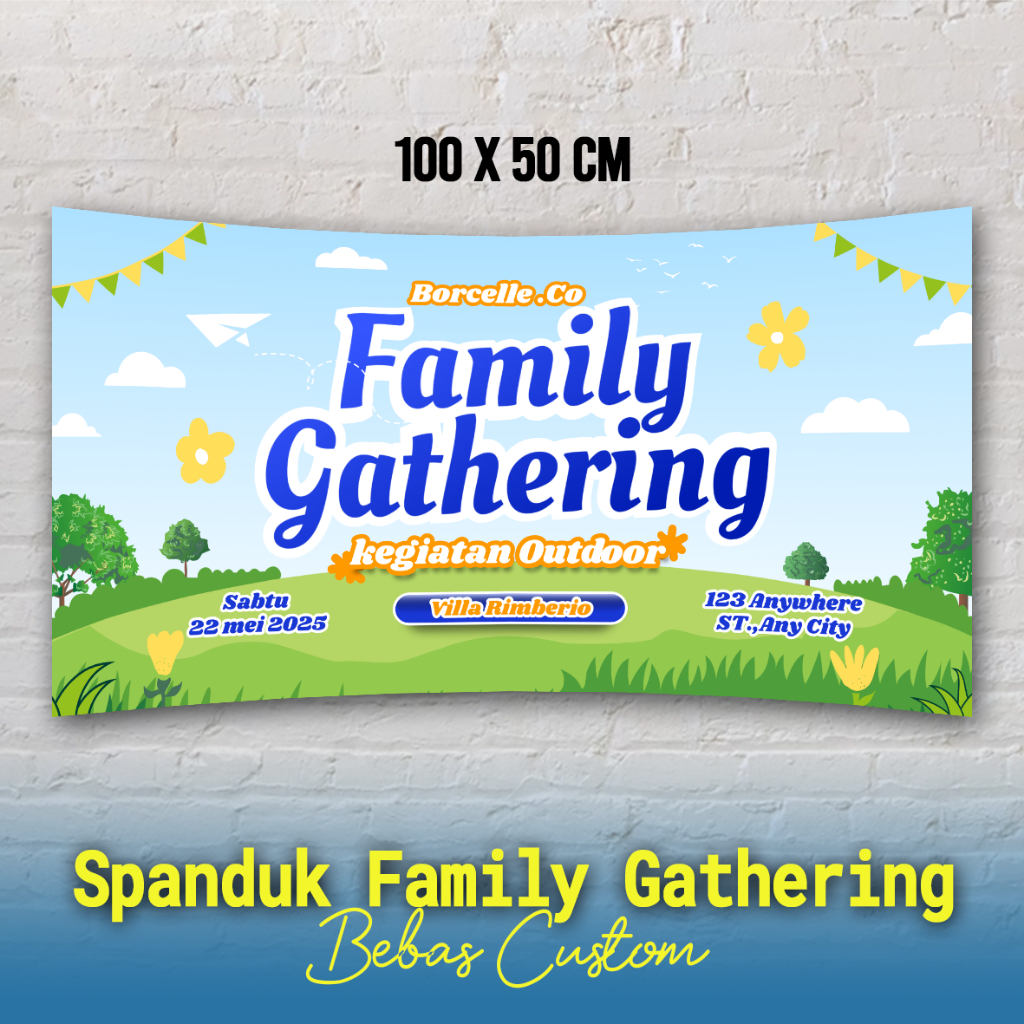 Spanduk Family Gathering, Spanduk Gathering, Spanduk Family Gathering Free Design, Spanduk Custom De