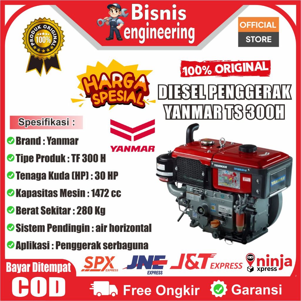 "YANMAR TF 300 H Mesin Diesel Penggerak 30 HP / 30 PK (Hopper Type) Original"
