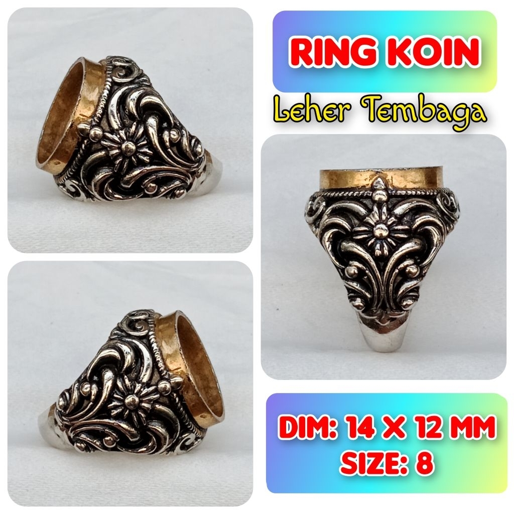 Cincin Emban Batu Akik dan Permata Alpaka Super Leher Tembaga.25