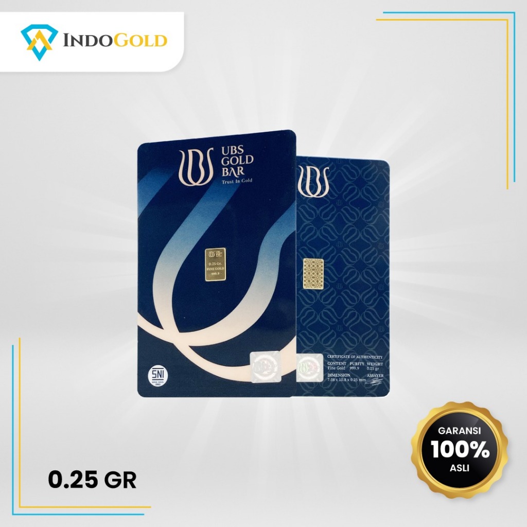 Emas UBS 0.25 Gram Logam Mulia Garansi Uang Kembali Include Sertifikat