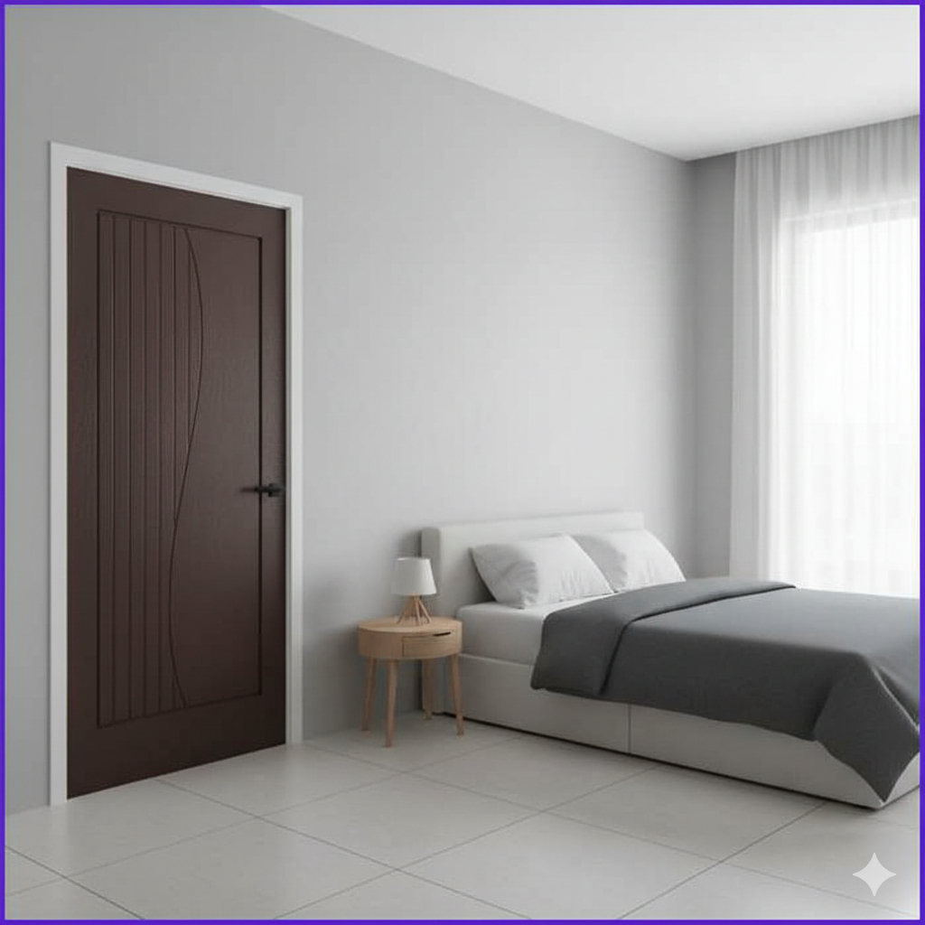 Daun Pintu Kayu Minimalis Modern Custom Ukuran Cocok untuk Rumah Kamar atau Kantor