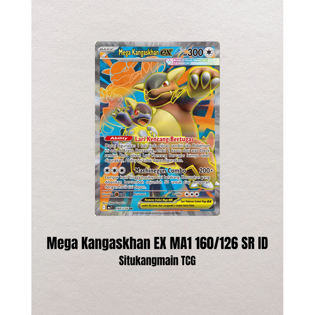 Pokemon Card Mega Kangaskhan EX MA1 160/126 SR ID Indonesia TCG Evolusi Mega Situkangmain