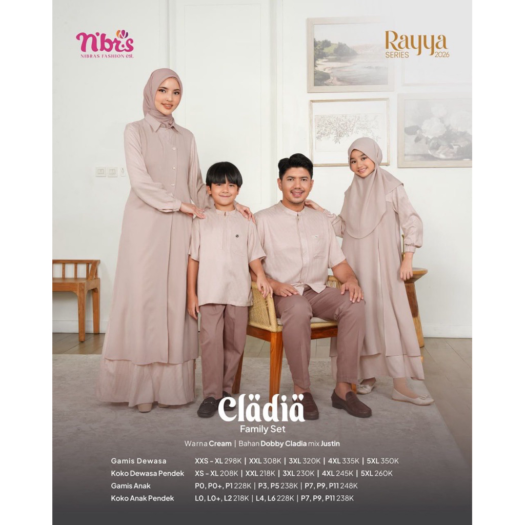 NIBRAS RAYYA CLADIA FAMILY SET CREAM