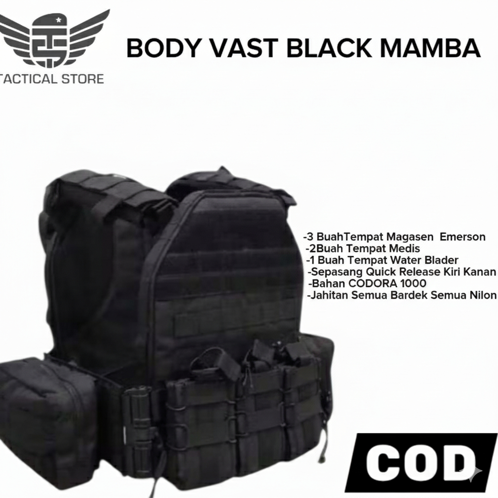 ROMPI BODY VEST BLACK MAMBA