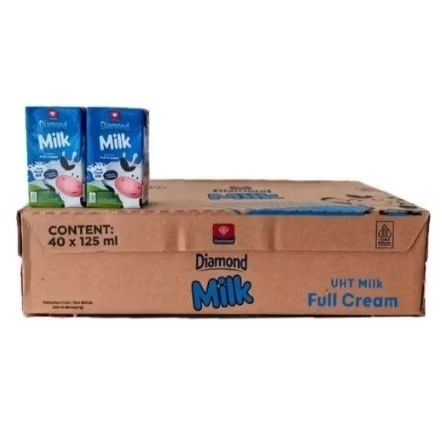 [KARTONAN] Diamond Susu UHT Full Cream 125ml