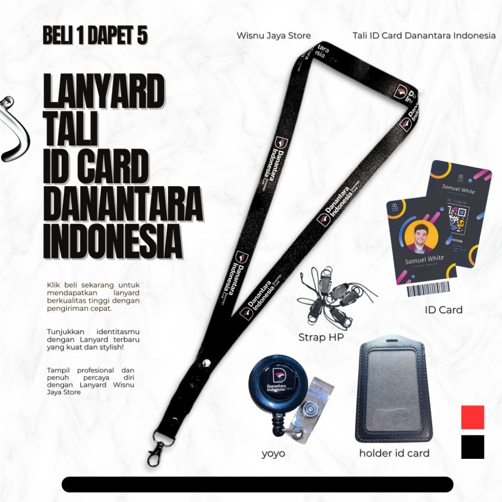 Lanyard Tali ID Card DANANTARA | Lanyard Danantara Hitam | Lanyard Danantara Biru | Tali ID Card Dan