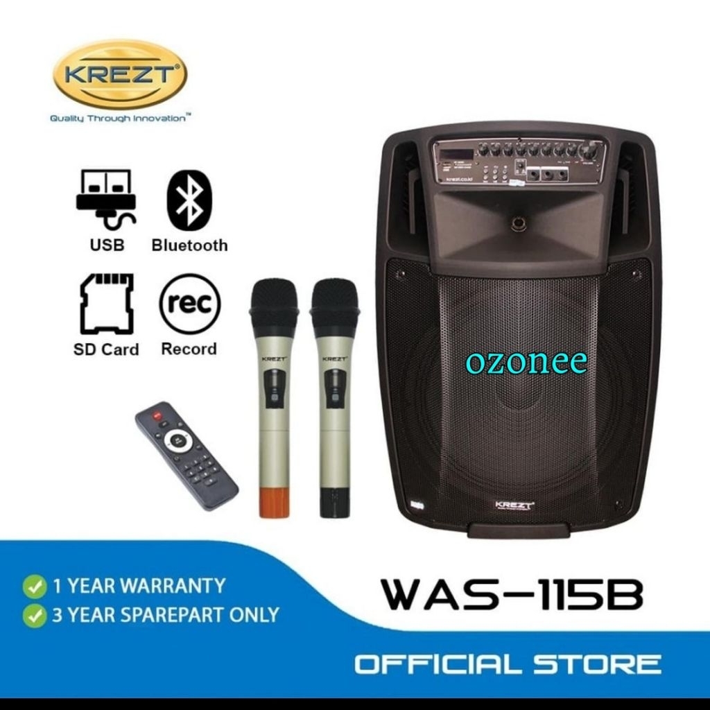 Speaker Portable Wireless PA Amplifier KREZT WAS -115B / WAS115B / WAS 115 B Original Speaker Portab