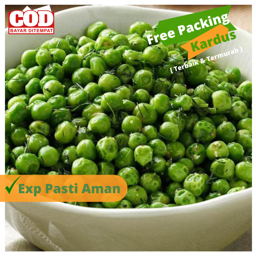 Kacang Polong Hijau Goreng Gurih & Renyah / Snack Kacang Polong Premium / Camilan Kiloan Murah [125g