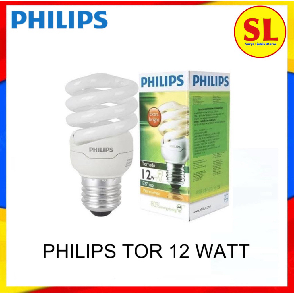 PHILIPS LAMPU TORNADO 12 WATT SPIRAL PUTIH KUNING