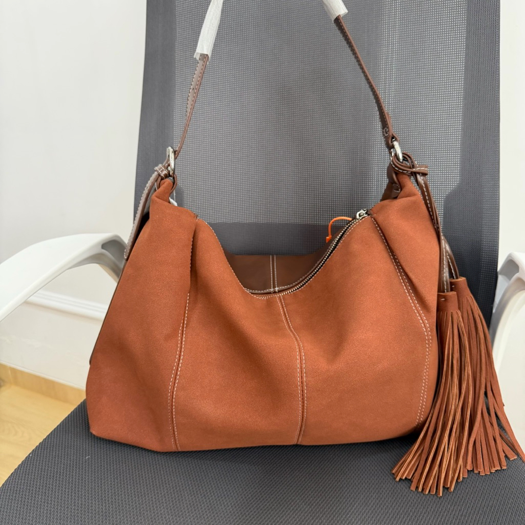 ZAMO 2-tone Suede mix Leather Shoulder bag
