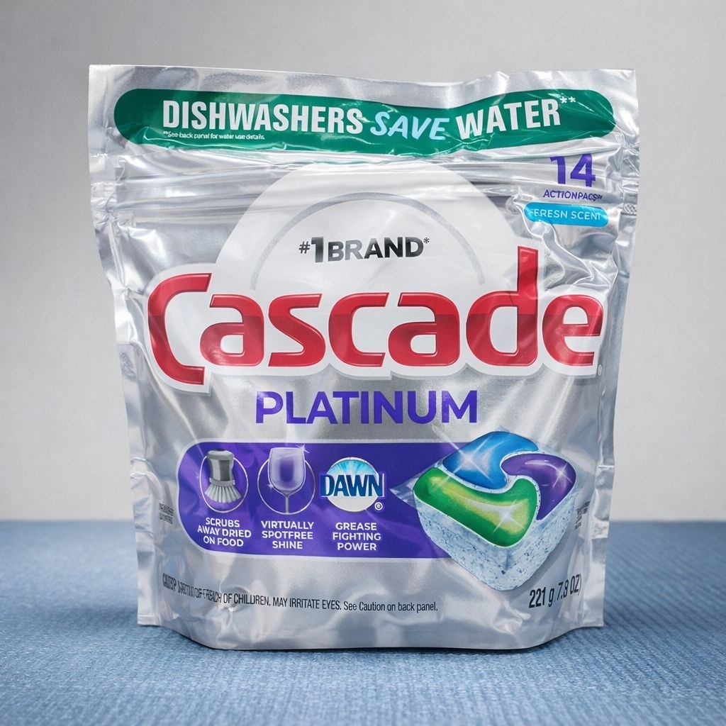 Cascade Platinum Dishwasher Detergent ActionPacs 14 Pods – Sabun Mesin Cuci Piring Anti Lemak