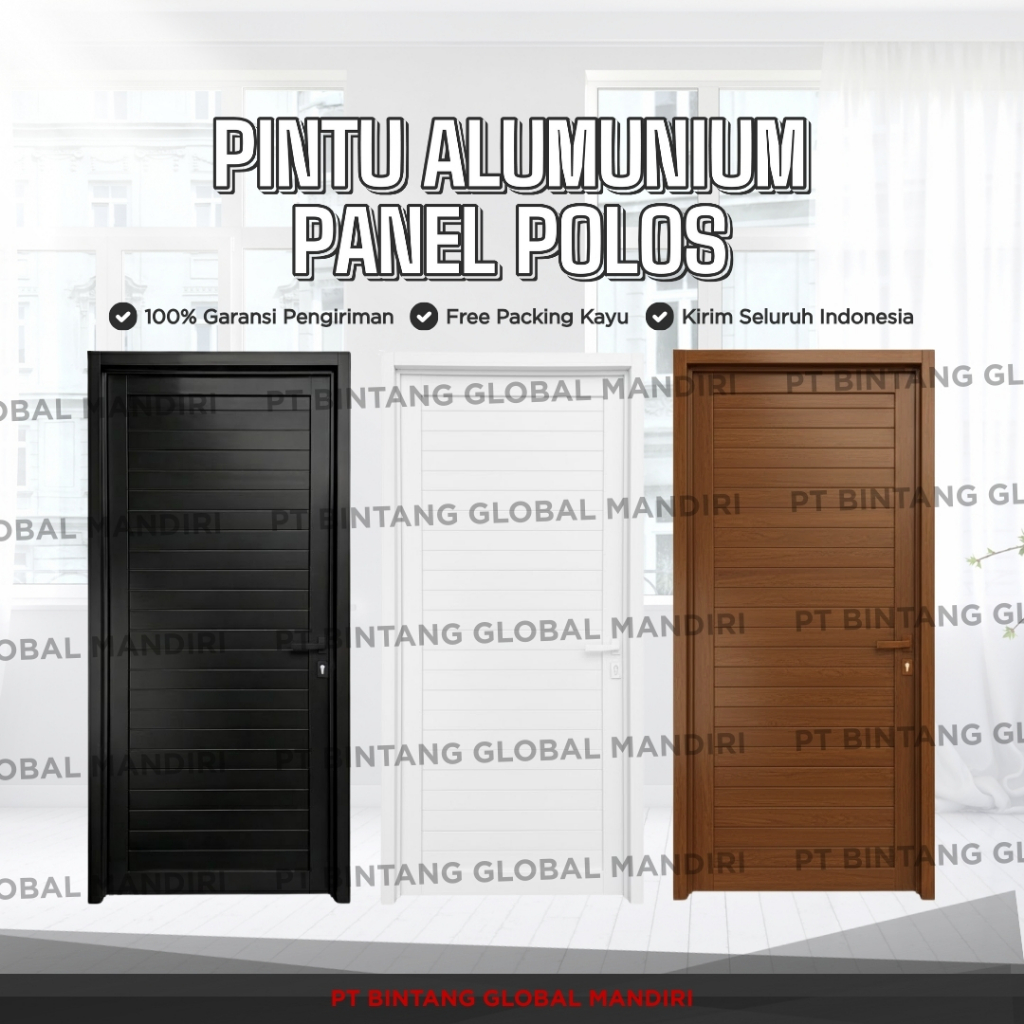 NARALYFE -  (PINTU ALUMINIUM  PANEL 3INCH) Pintu Aluminium Single Utama Pintu Kamar / Pintu Aluminiu