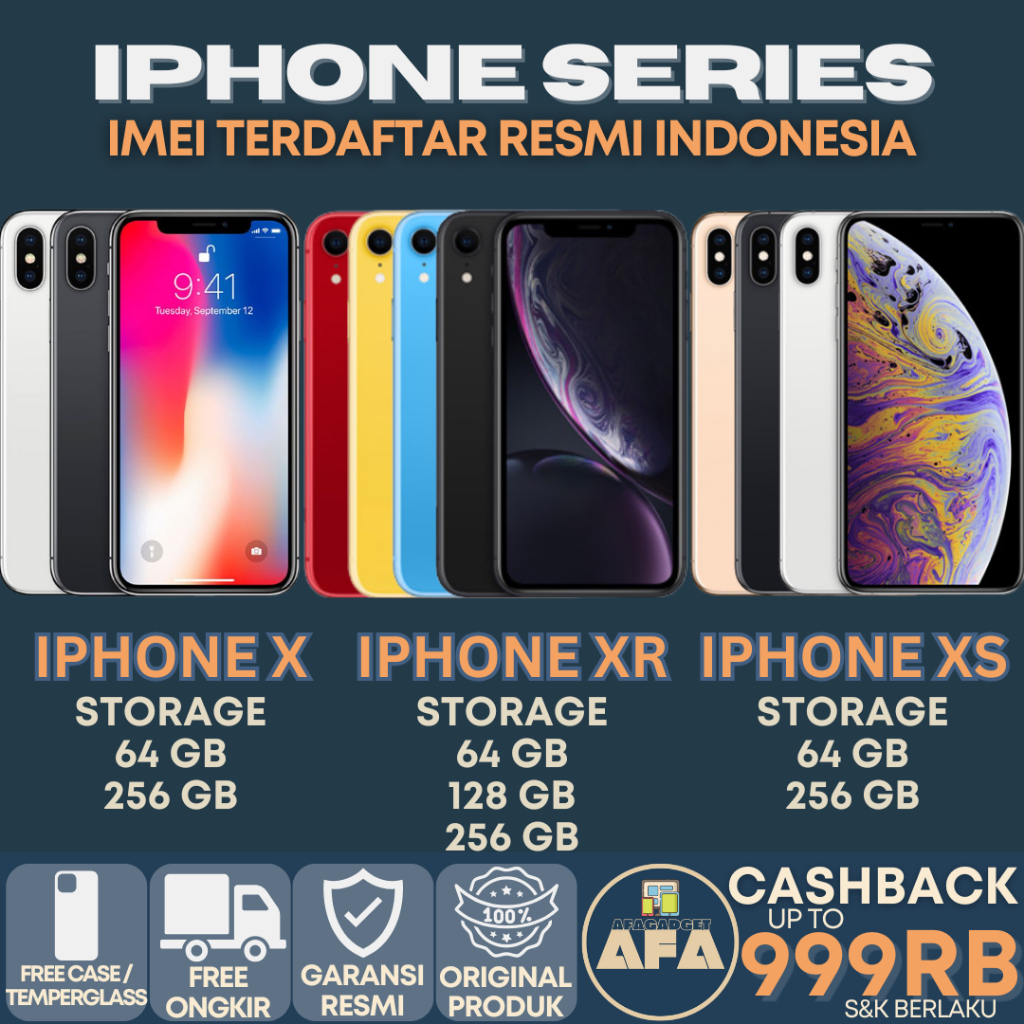 iPhonee X | XR | XS MAX 256GB 128GB 64GB | Second Original Fullset Garansi Resmi Indonesia
