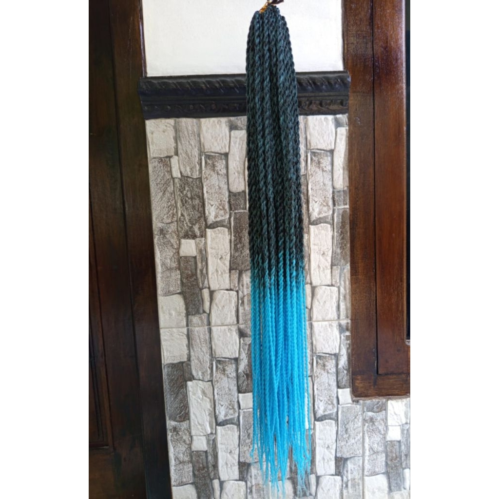 Rambut sambung ulir afrika (isi 12 helai rambut)