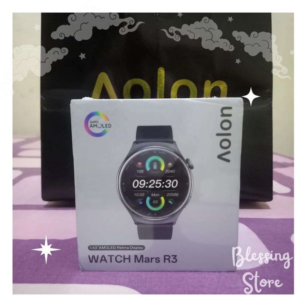 Smartwatch MARS R3 Amoled AOD STRAVA tahan air goresan