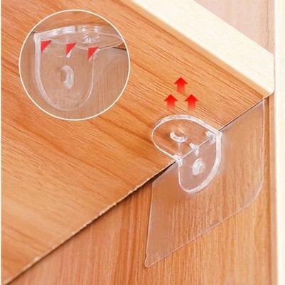 Hook Ambalan Sekat Laci Gantungan Magic Hook Penopang Sekat Lemari Laci Siku Gantungan Tempel Plasti