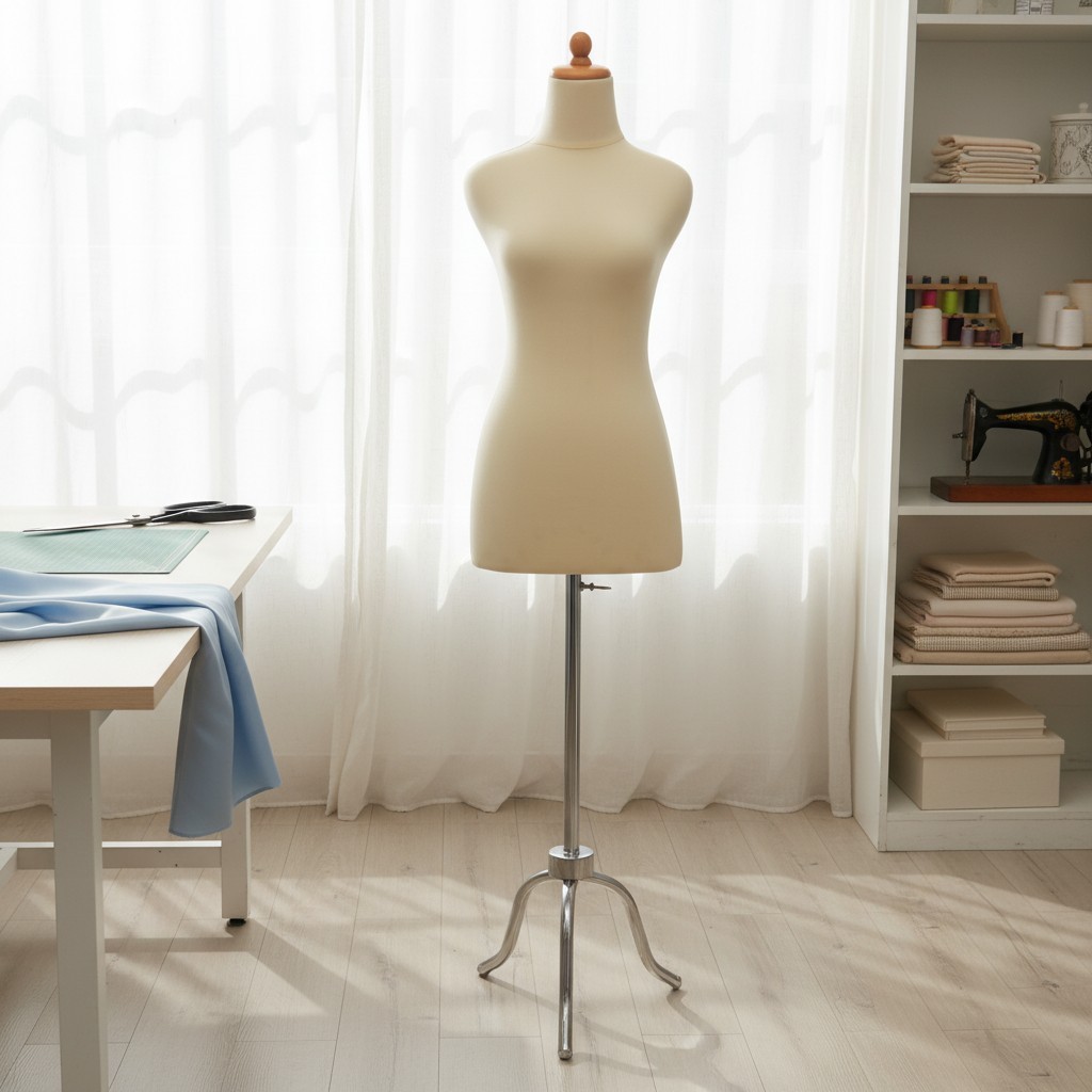 MANEKIN DM KREM KAKI BESI manekin display fashion wanita patung manekin toko butik manekin jahit dre