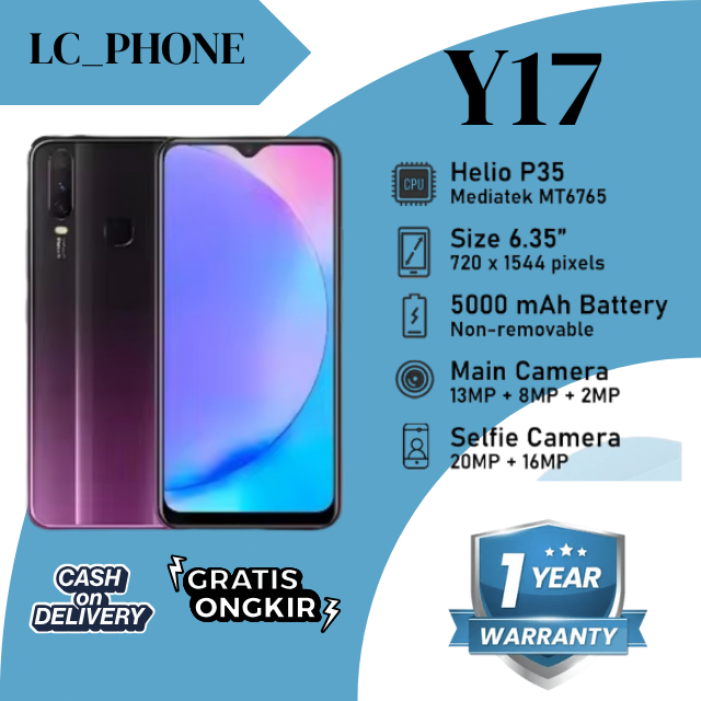 HP VIVO Y17 RAM 8/256GB New 99% Garansi 12 bulan Murah