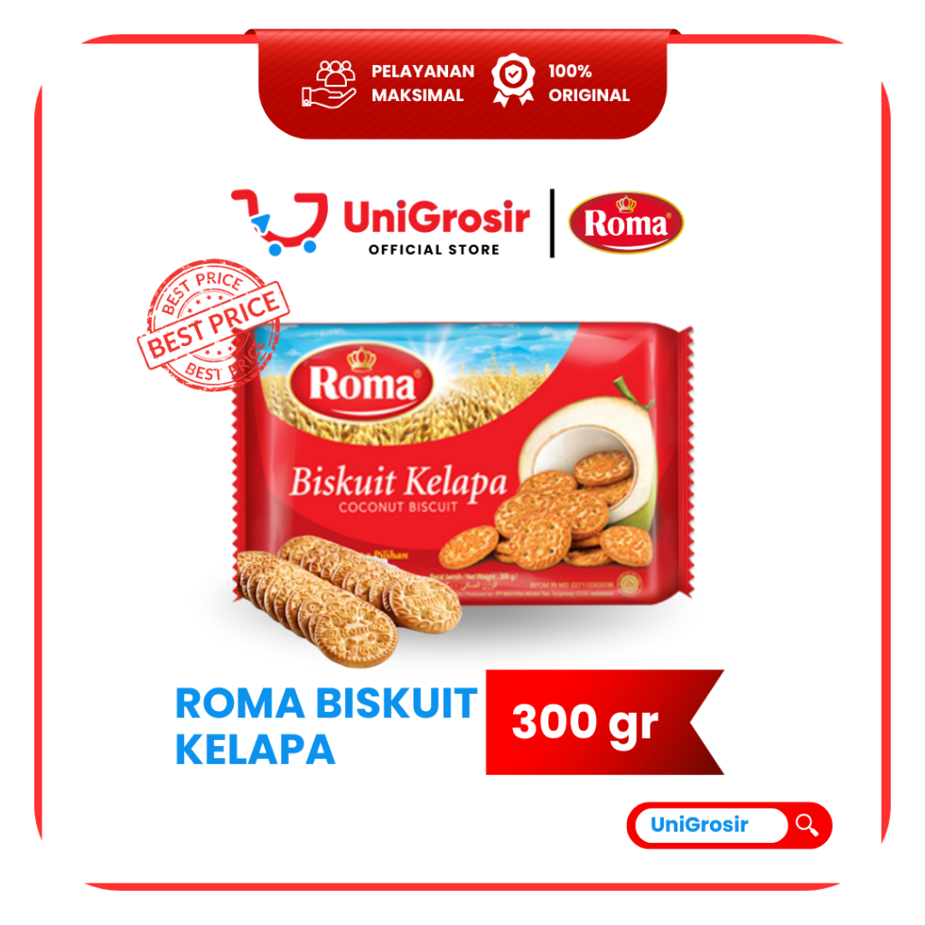 [UniGrosir] ROMA BISKUIT KELAPA ~ 300 gr