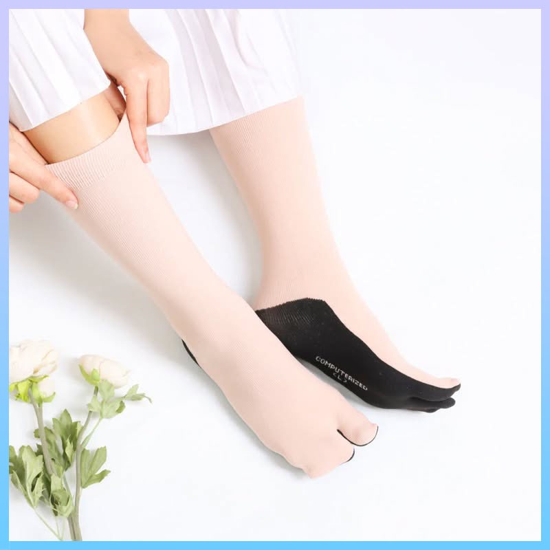 kaos kaki jempol wanita polos panjang/kaos kaki jempol telapak hitam/kaos kaki jempol polos dewasa N