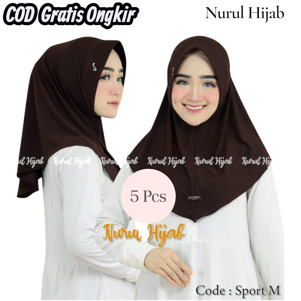 BILA JAYA - (5 PCS) BERGO INSTAN SPORT M PET LOGO HAMIDAH PREMIUM HIJAB DAILY / OLAHRAGA / SEKOLAH M
