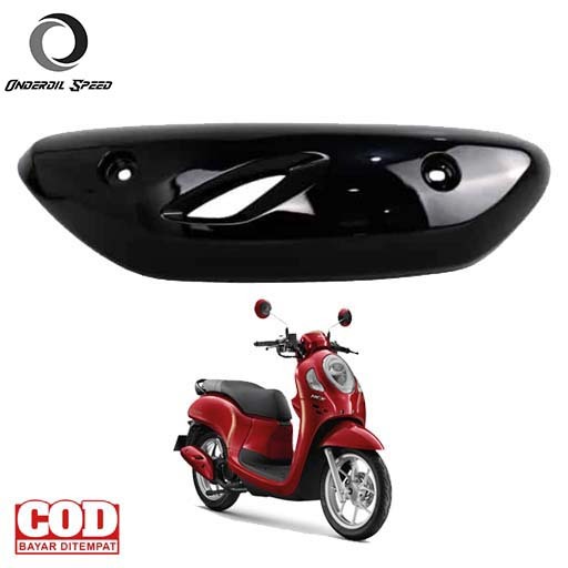 Tutup Knalpot cover knalpot Scoopy 2020-2024 Scoopy prestige scoopy new warna hitam
