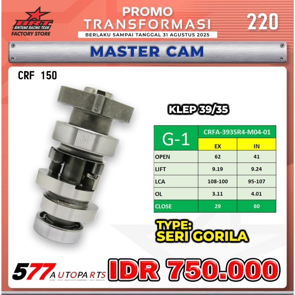 Master Cam/Noken As Ads G-1 Seri Gorila BRT CRF 150