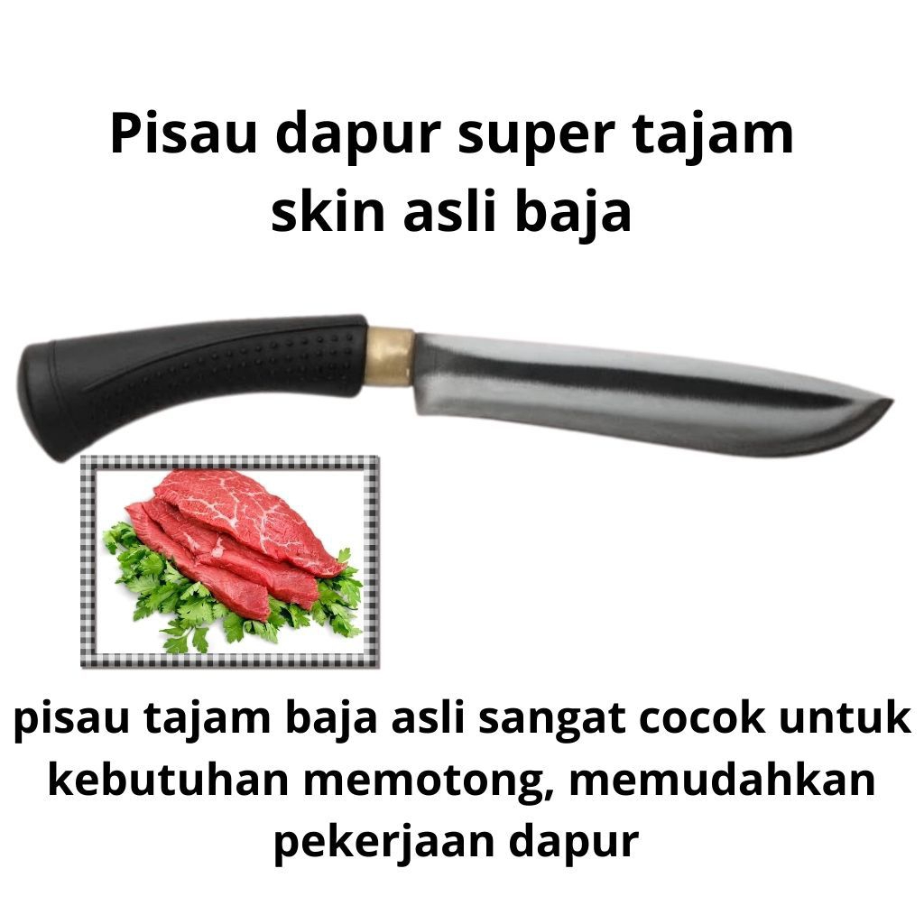 pisau dapur super tajam baja asli skiner ukuran 28 cm/pisau daging/pisau ikan/pisau buah dan sayuran