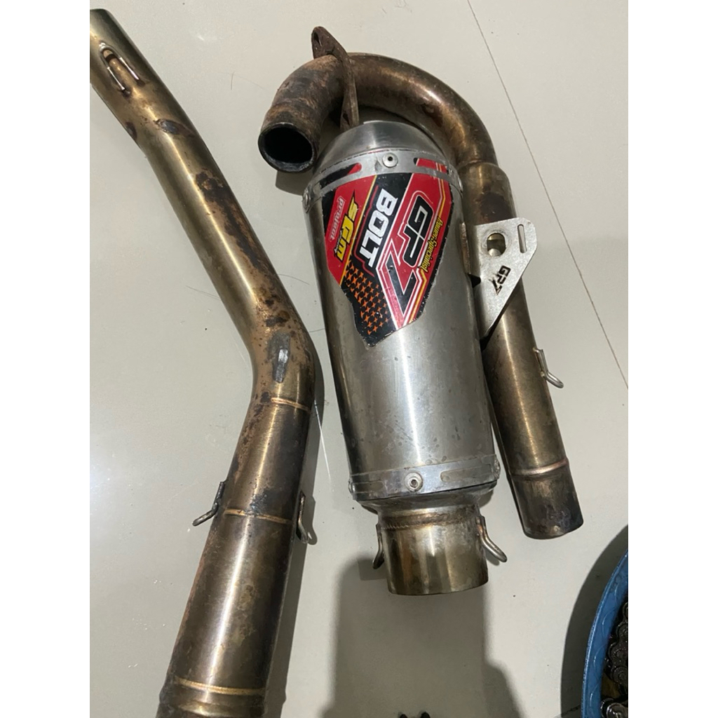 Knalpot CRF GP7 ori bandung, bukan purbalingga, ngebass gahar kolong atas