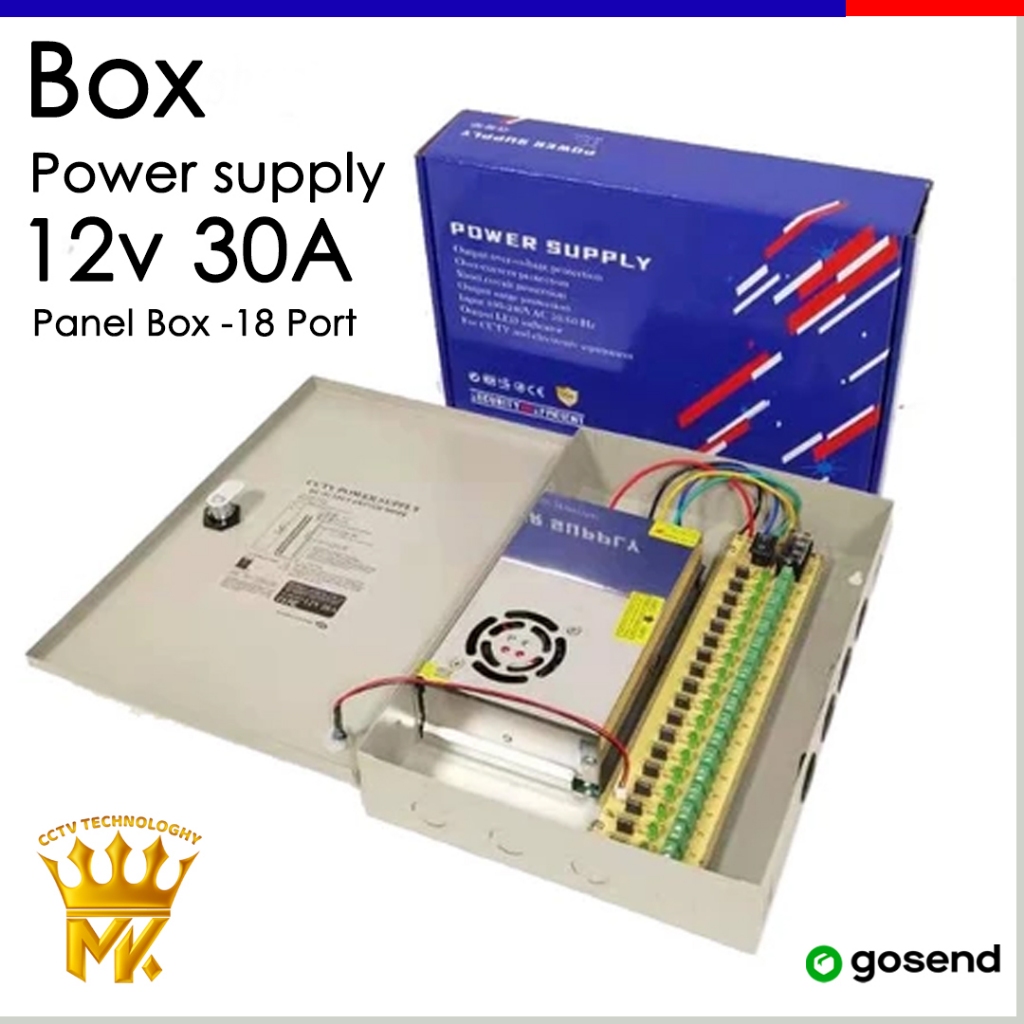 Power Supply CCTV Box Panel 30A 12V Adaptor CCTV 18 Channel Power Supply 20A Adaptor CCTV 10 Ampere