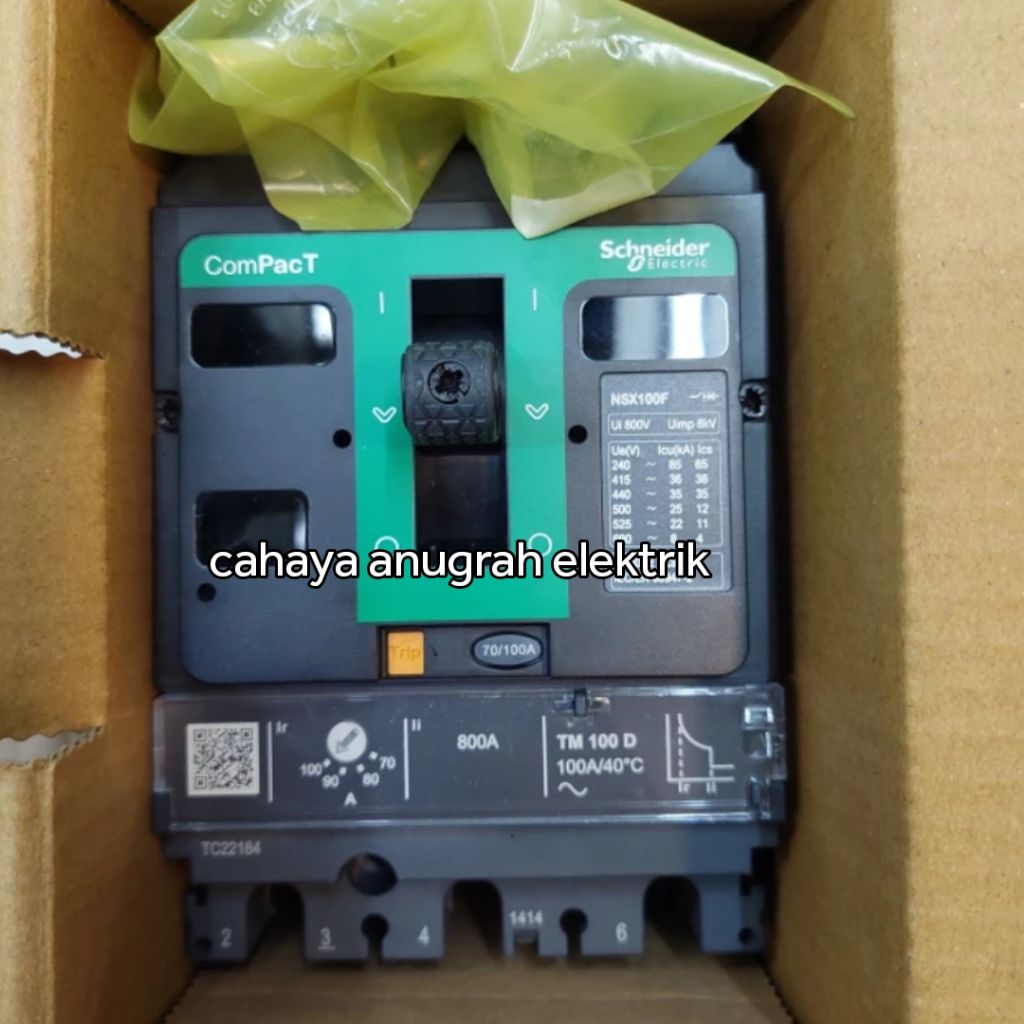 MCCB SCHNEIDER NSX100F 100A 3P 36KA MCCB NSX100F 100A 3 PHASE C10F3TM100 original