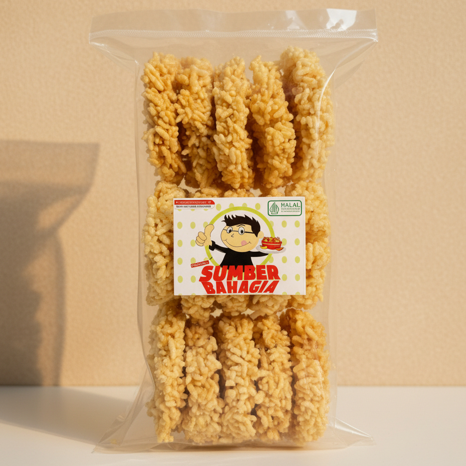 Rengginang Ketan Terasi Matang Rasa Bawang Asin 330 gram - Cemilan Rengginang Original Renyah Asli