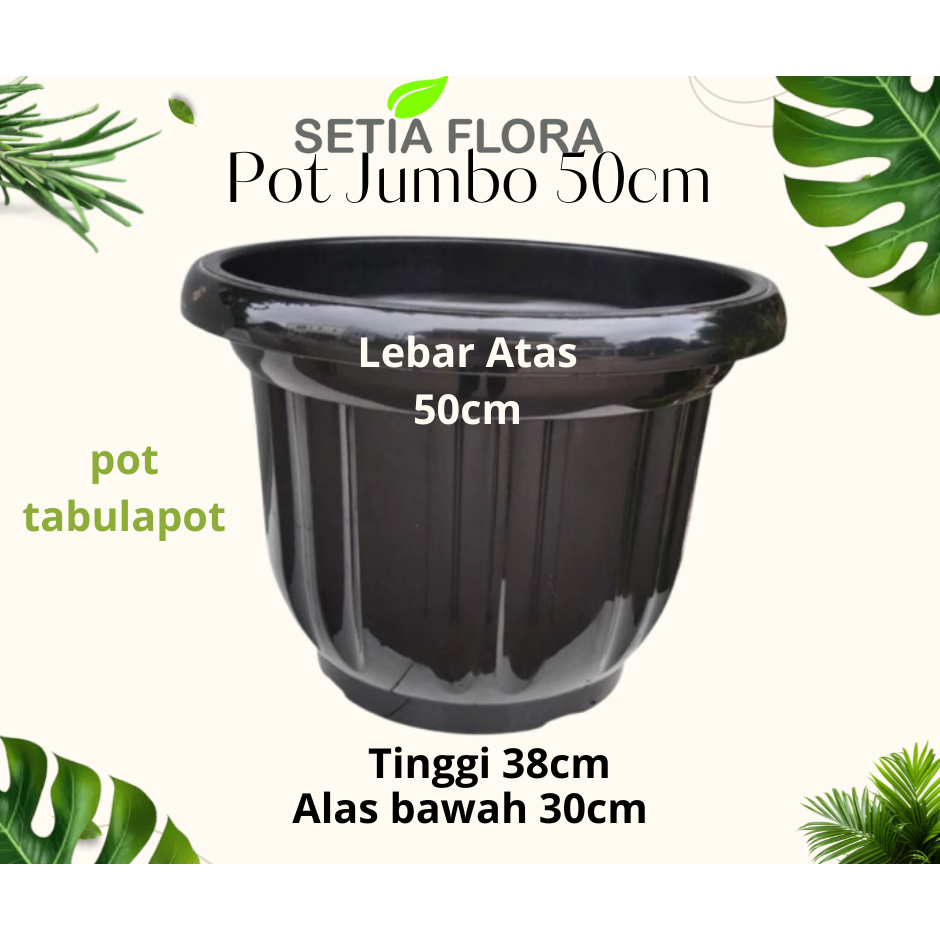 Pot Jumbo tanaman Besar 50cm Hitam