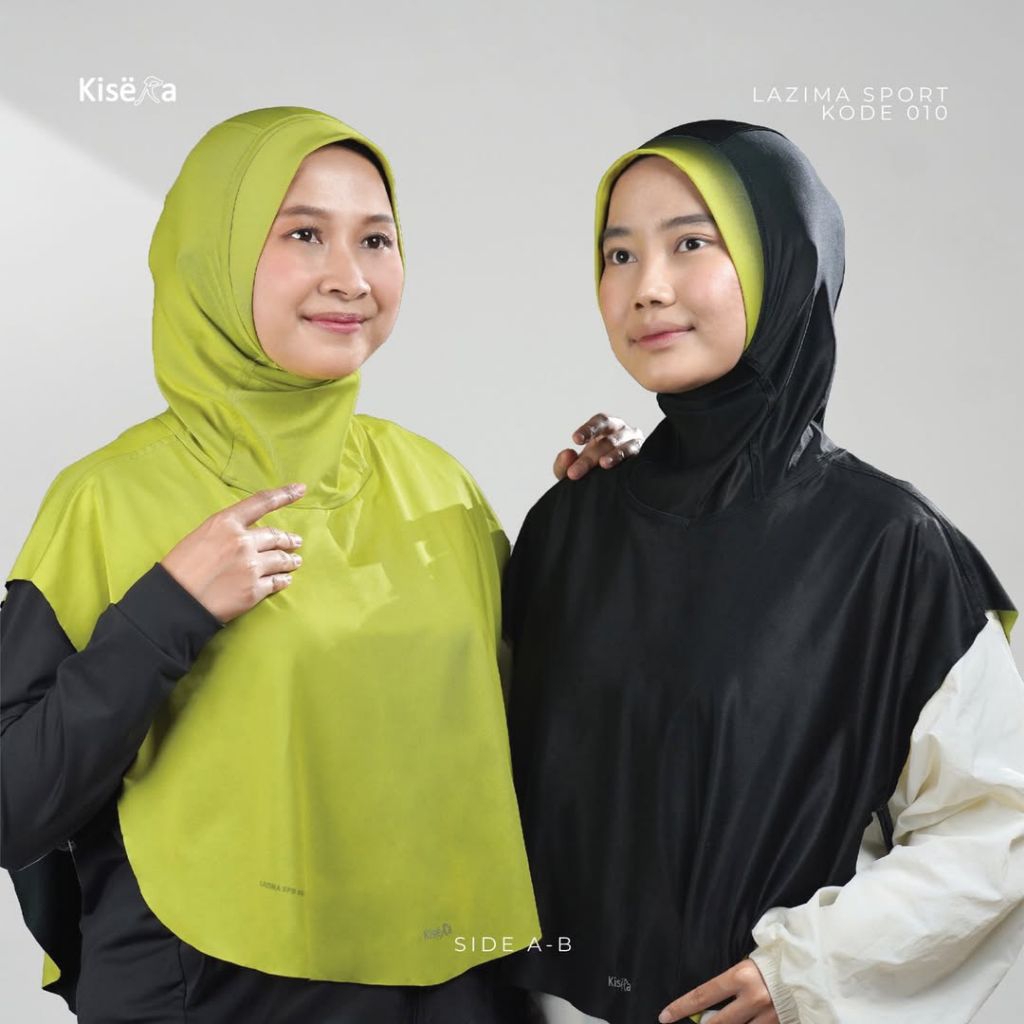 Kisera Kerudung Sport Rompi Bergo Hijab 2 Warna, Jilbab Praktis Cantik "Lazima Sport Rompi 00-010 M"