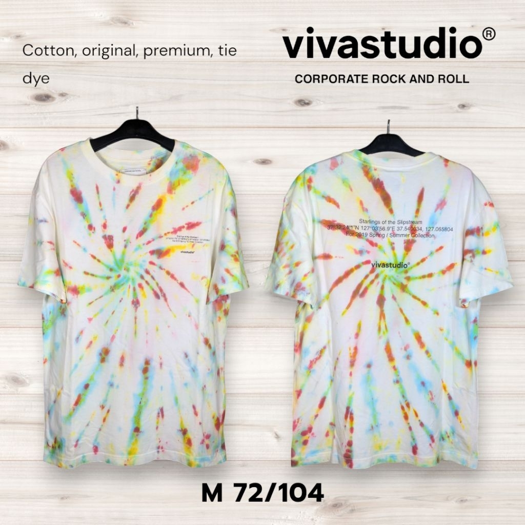 Vivastudio Tie Dye Corporate Rock and Roll Kaos Katun Lengan Pendek Original Size M