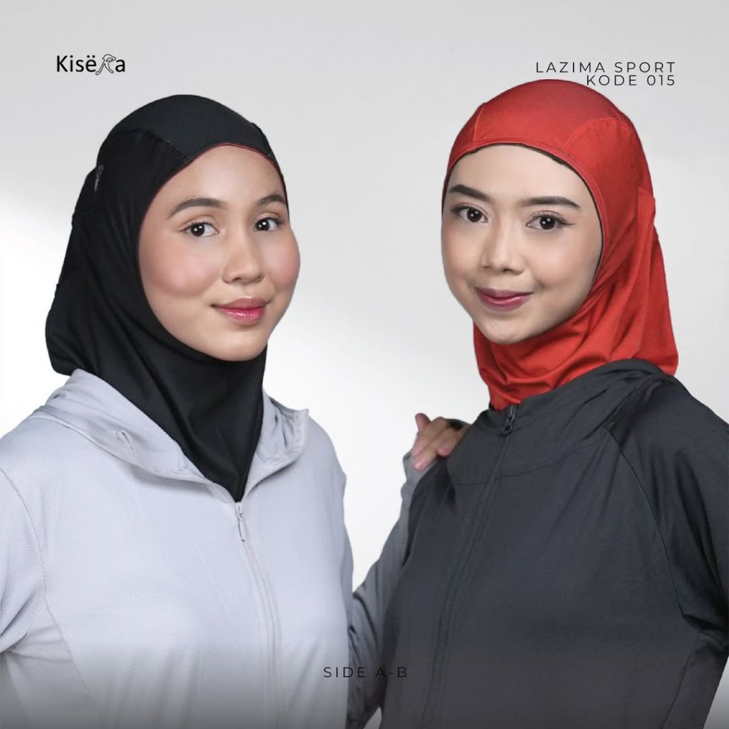 Kisera Kerudung Sport Small Bergo Hijab 2 Warna, Jilbab Praktis Cantik "Lazima Sport Small 00-015 M"