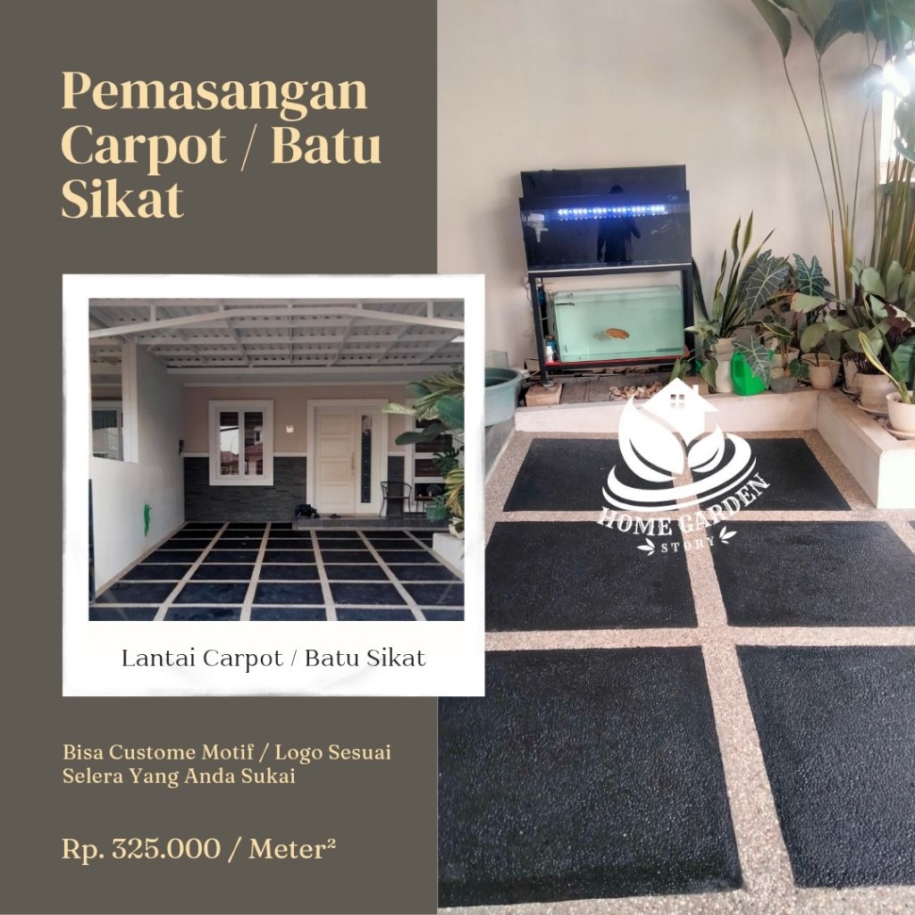 TERMURAH LANTAI CARPORT BATU SIKAT